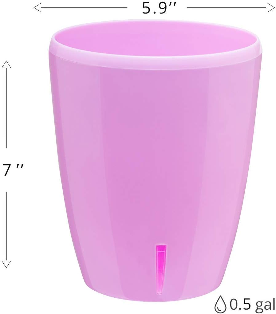 Santino 5.5 Inch ORCHIDEA Self Watering Pots for Orchids in Lavender - Decorative Wicking Planter
