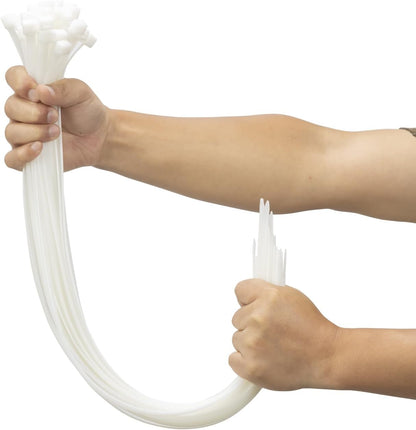 XINGO 26 inch White Zip Ties Heavy Duty 100 Pack, 200 lbs Ultra Strong Plastic Wire Ties, Large