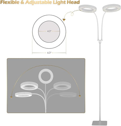 GLOWRIUM Grow Light with Stand,2-Head LED Plant Light for Indoor Plants, Full Spectrum Grow Lamp