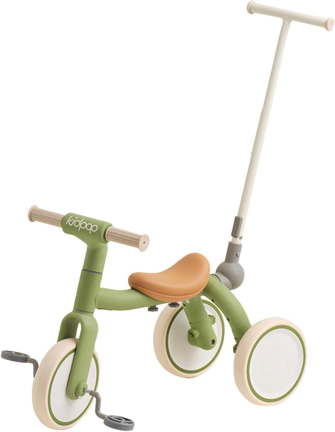4-in-1 Toddler Tricycle with Adjustable Push Handle for 1-4 Year Old,Birthday Gift and Toy for Boys