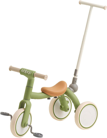 4-in-1 Toddler Tricycle with Adjustable Push Handle for 1-4 Year Old,Birthday Gift and Toy for Boys