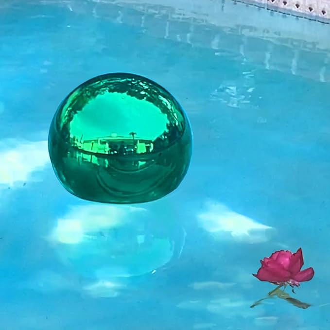 Lily's Home Stainless Steel Gazing Globe Mirror Ball, Colorful and Shiny Addition to Any Garden or