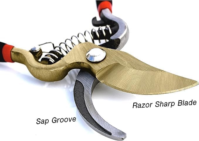 GARDEN GURU Indestructible Titanium Garden Clippers - Professional Bypass Hand Pruner Pruning Shear