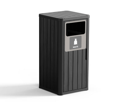 ROJIK 35" Tall Outdoor Trash Can,Weatherproof Resin Garbage Indoor Durable Lightweight,Suitable for
