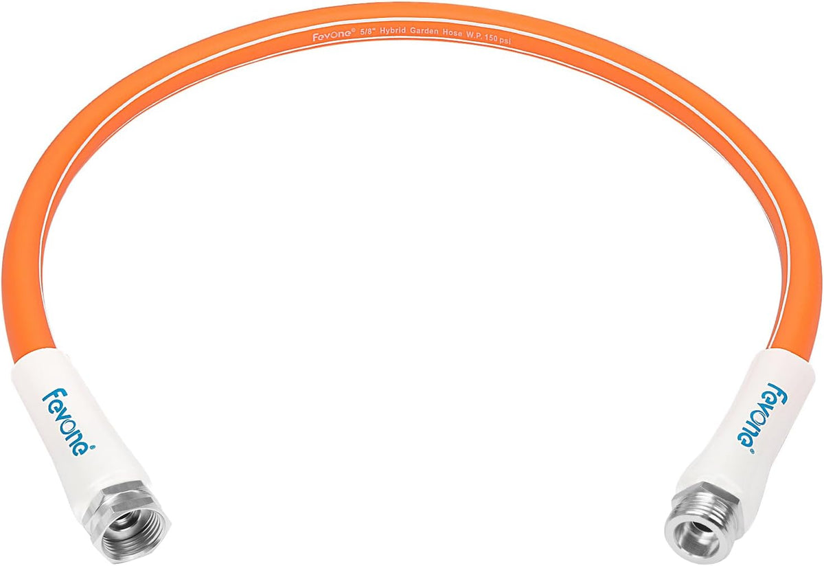 Fevone 3 ft x 5/8" Leader Hose for Hose Reel Connector, 150 PSI Heavy Duty Lead-In Hose with 3/4"