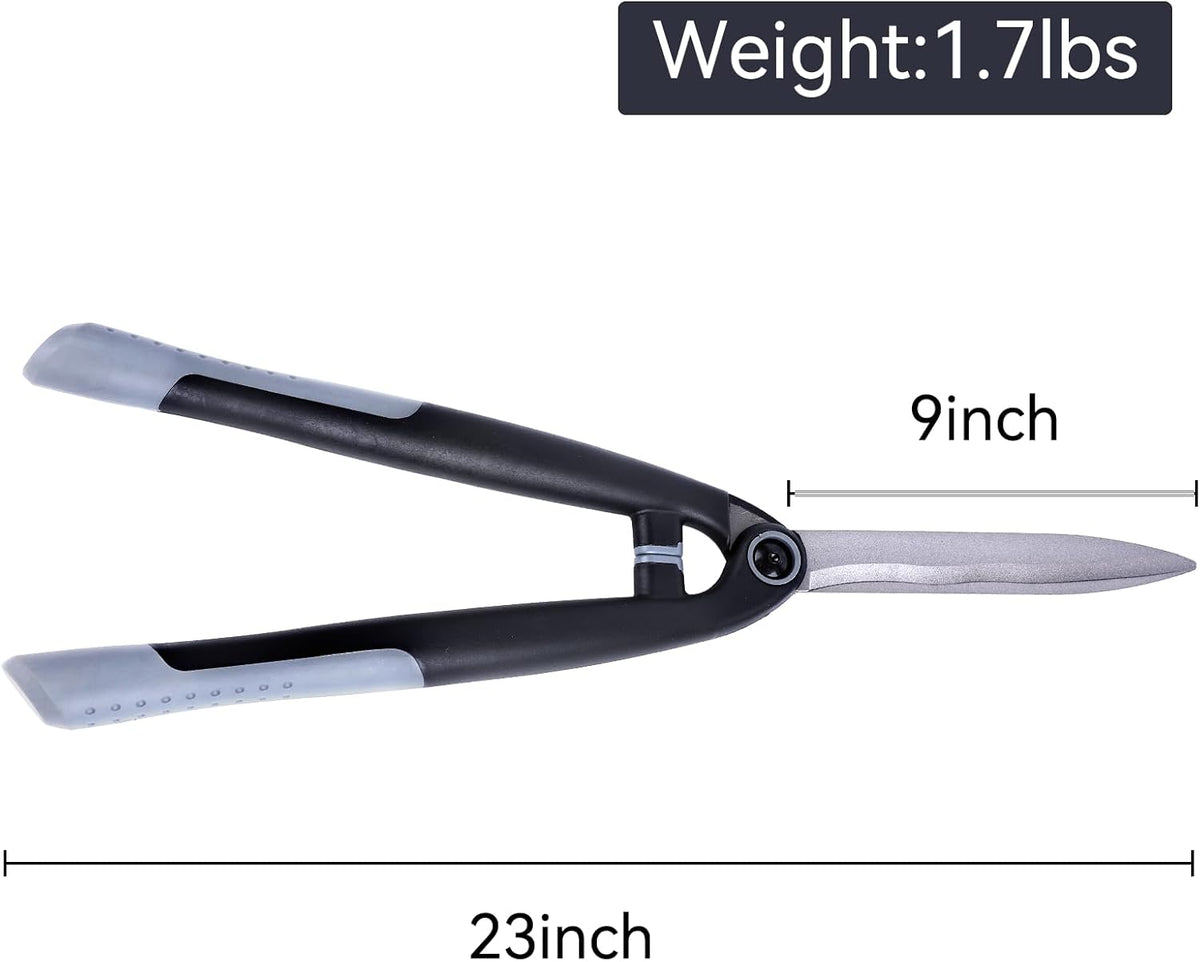 Garden Hedge Shears for Trimming and Shaping Shrubs with SK5 High Carbon Steel Non-Stick Blades