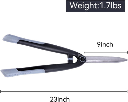 Garden Hedge Shears for Trimming and Shaping Shrubs with SK5 High Carbon Steel Non-Stick Blades