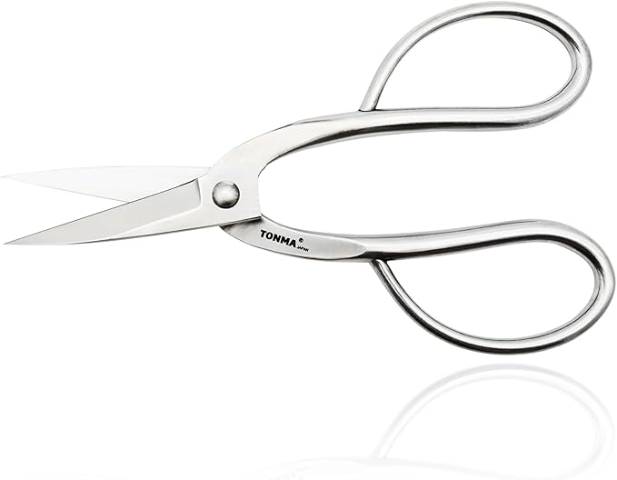 TONMA Ashinaga Bonsai Scissors [Made in Japan] 8 inch Soild Stainless Steel Hasami Pruning Shears
