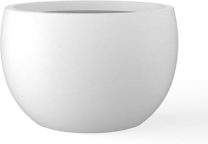 Kante 19.9" Dia Round Concrete Planter, Outdoor/Indoor Large Bowl Plant Pots with Drainage Hole and