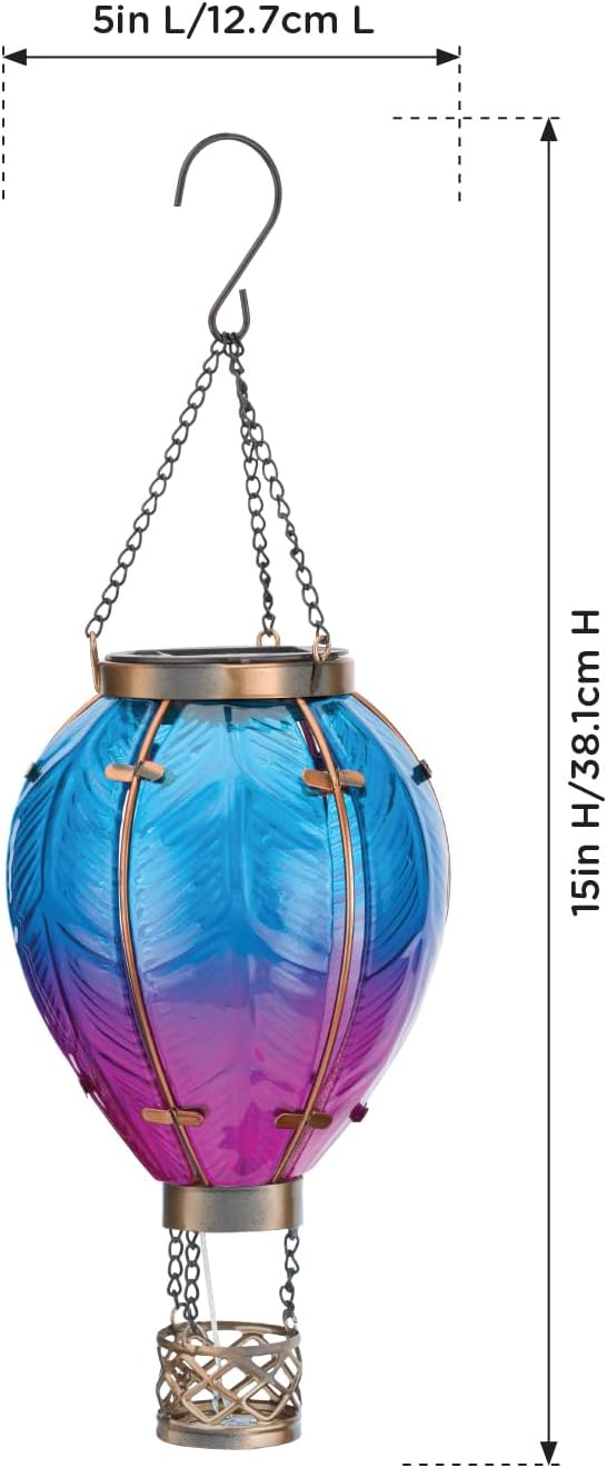 Regal Art & Gift Hot Air Balloon Solar Lantern – Hanging Solar-Powered LED Lights, Waterproof