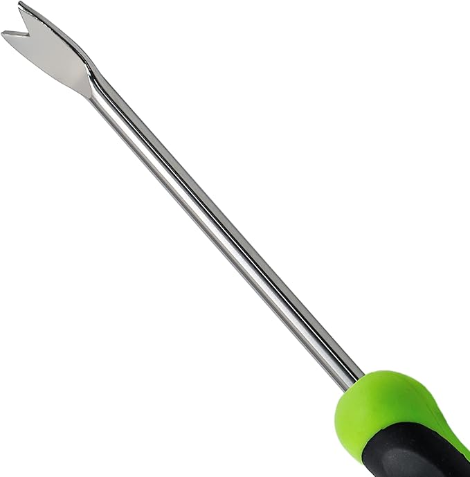 2 Pcs Dandelion Weeder Puller Tool with Soft Handle, Stainless Steel Garden Weed Remover Tool Weed