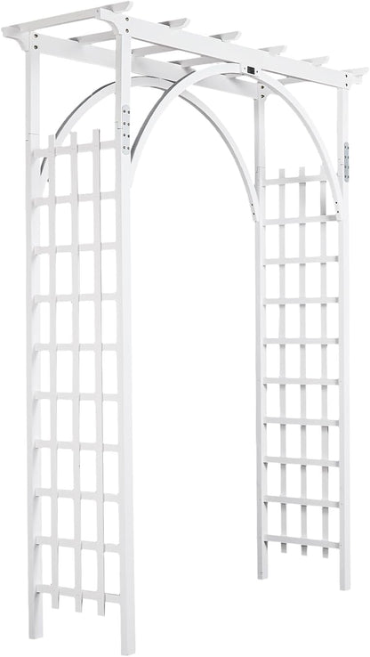 VINGLI 85in Wooden Arbor, Wedding Arch for Ceremony, Wood Trellis for Plant Climbing, Christmas