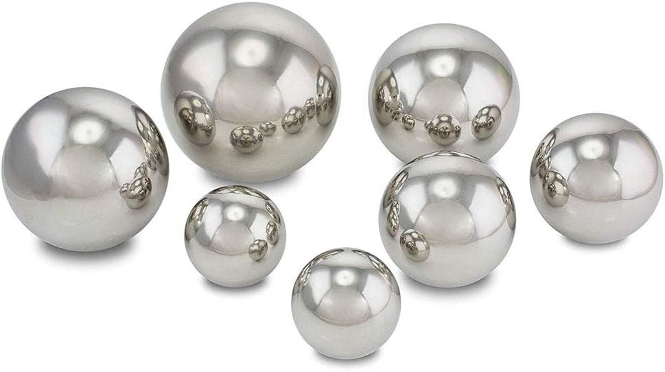 6 inch Diameter Gazing Ball,Silver Stainless Steel Polished Reflective Smooth Garden Sphere Globe