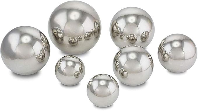 8 inch Diameter Gazing Ball,Silver Stainless Steel Polished Reflective Smooth Garden Sphere Globe