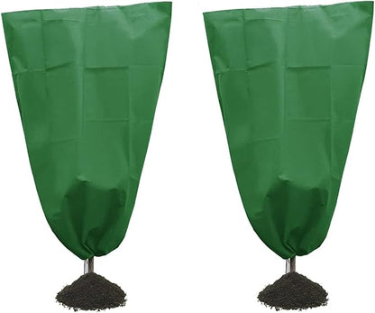 Alpurple 2 Packs Winter Drawstring Plant Covers- 39 x 63 Inch Warm Plant Protection Cover Bags
