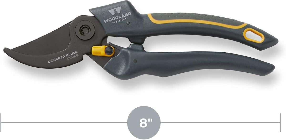 Woodland Tools Co. Duralight Bypass Pruning Shears – 5/8" Cut Capacity, Lightweight Hand Pruner