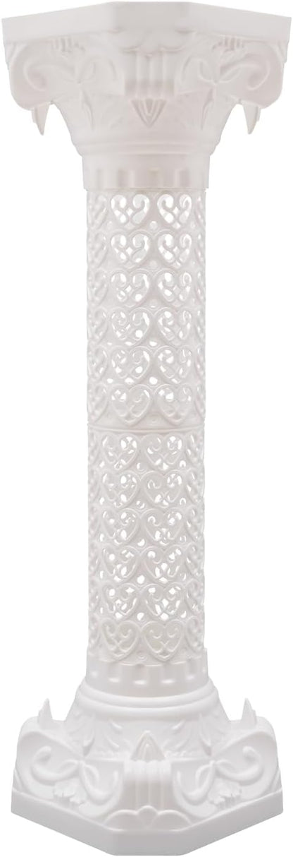 Roman Column Pedestal, Plastic White Columns for Weddings Indoor/Outdoor Roman Pillar Stand for