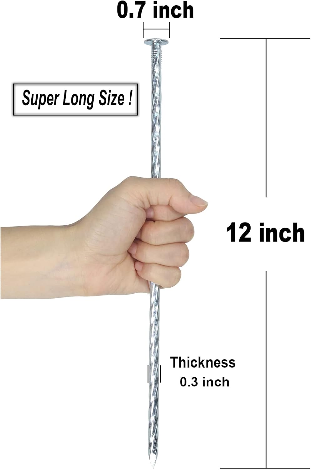 12 Inch Galvanized Landscape Stakes Metal Landscape Edging Anchoring Spikes, Landscape Anchoring