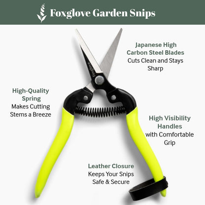 Foxglove Garden Scissors – Professional Pruning Shears for Gardening, Ultra-Sharp Garden Shears