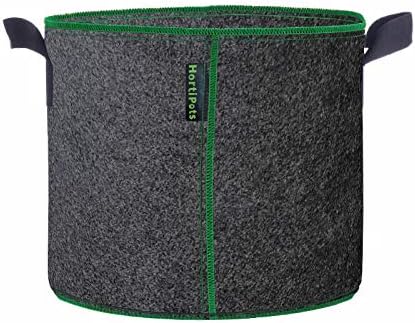 HORTIPOTS Fabric Pots 3 Gallon Non So Floppy Air Pruning Smart Grow Bags Black Gray (Pack of 10)