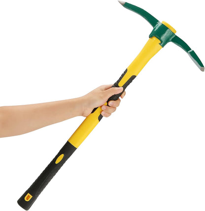 MOUYAT 23 Inch Large Pick Mattock Hoe, Garden Pick Axe Forged Steel Weeding Mattock Hoe Tool with