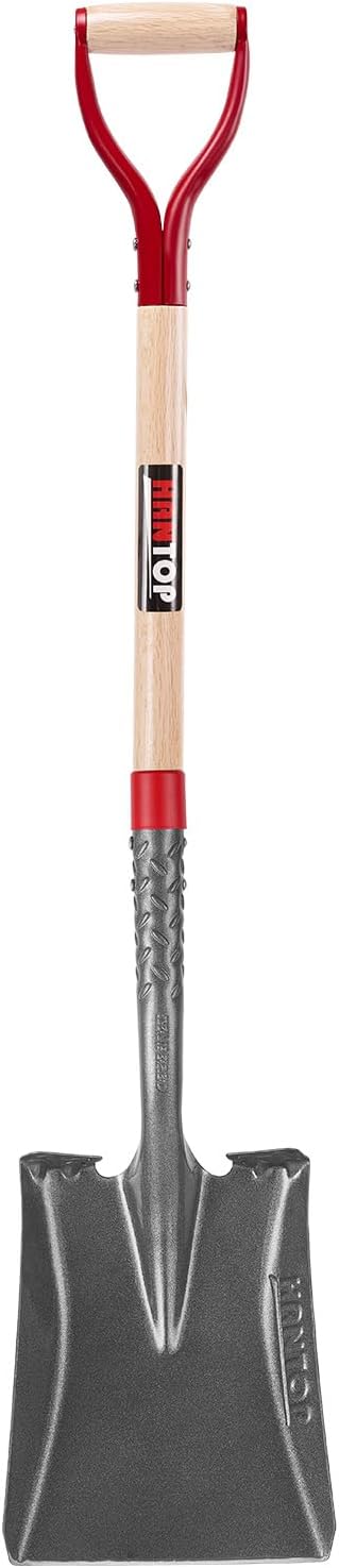 Heavy Duty Short Handle Square Flat Transfer Shovel for Gardening,Yard Work,Farming,Construction