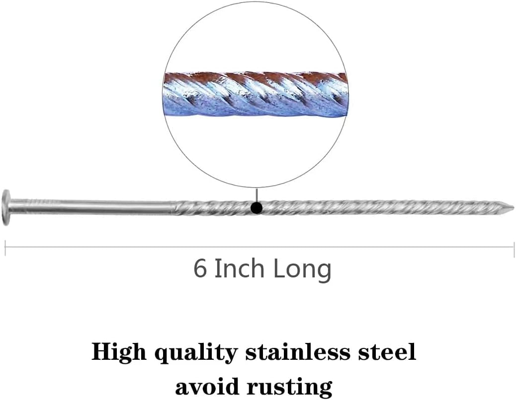 70 Pcs 6-Inch Artificial Turf Stakes, Stainless Steel Spiral Landscape Spikes, Landscape Edging