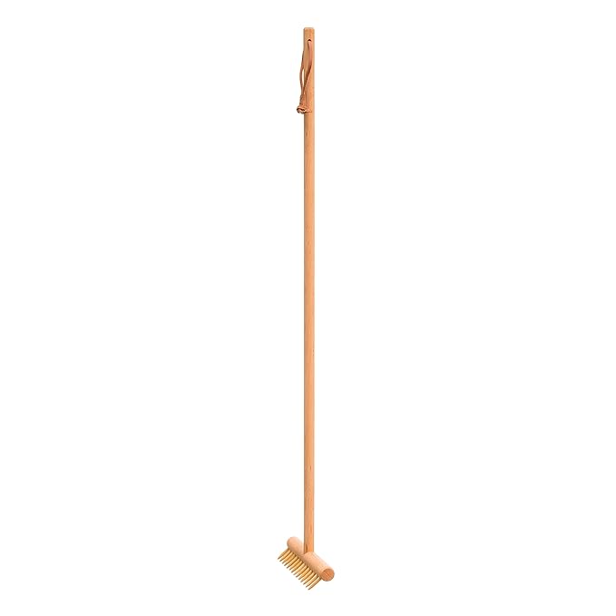 Redecker Rug Fringe Comb, Eco-Friendly Carpet Rake, Oiled Beechwood, 28-1/3-Inch Handle, Made in