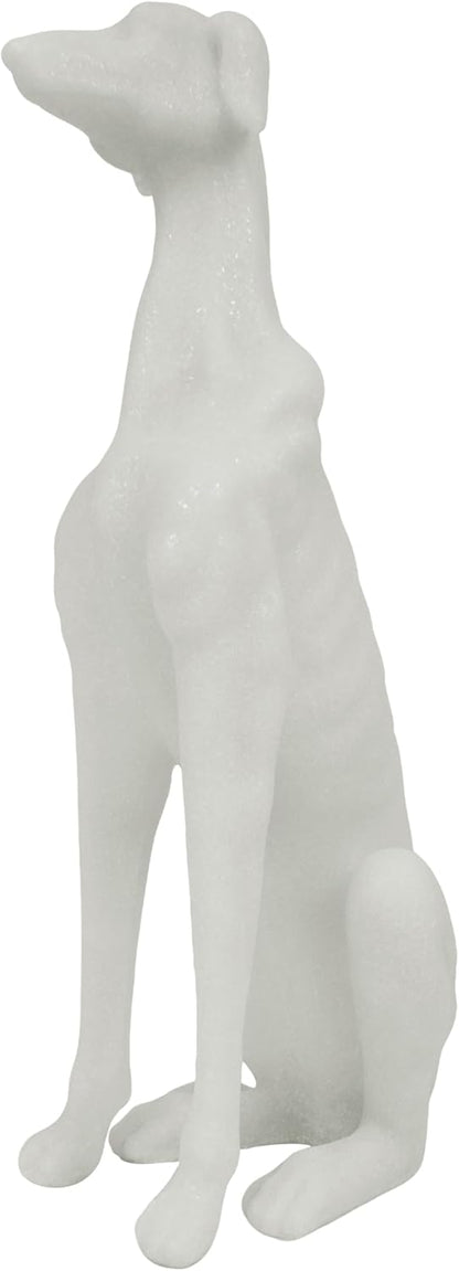 Greyhound Sculpture, White Resin Dog Statue for Home Decor, Coffee Table, Entryway Table