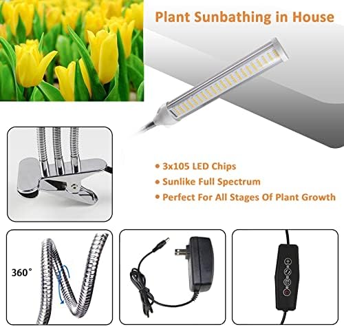 ELITUN LED Grow Light for Indoor Plants, Full Spectrum Plant-Growing Lamp with 315 LED Lamp Beads,5