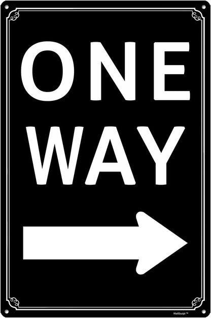 12x16" One Way" with Left Arrow - High-Intensity Aluminum Parking Lot Sign, Weatherproof &