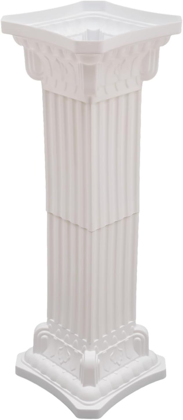 Roman Column Pedestal, Plastic White Columns for Weddings Indoor/Outdoor Roman Pillar Stand for
