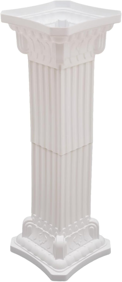 Roman Column Pedestal, Plastic White Columns for Weddings Indoor/Outdoor Roman Pillar Stand for