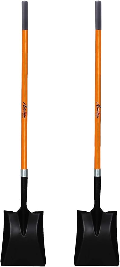 Ashman Heavy-Duty Transfer Shovel (2 Pack) with 47-Inch long Durable Handle and Blade- Ideal for