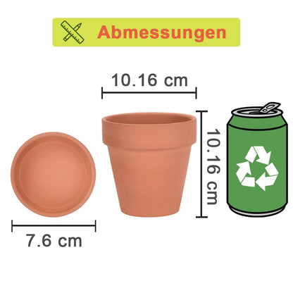 vensovo 4 Inch Terracotta Plant Pots with Saucer - 6 Pack Clay Flower Pots with Drainage, Great for