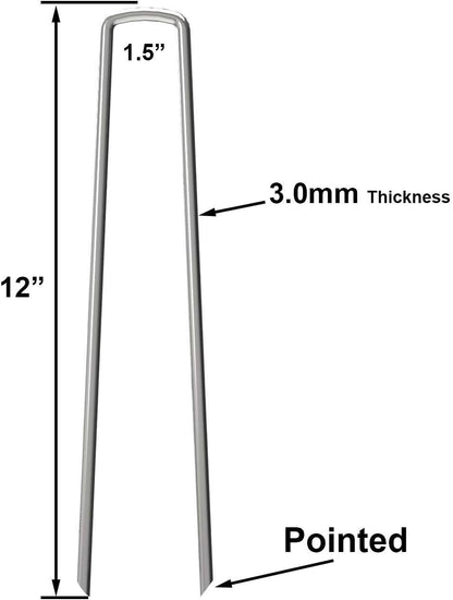 200 Pack 12" Garden Stakes Pins,Heavy Duty Garden Landscape Staples Stakes Pins Galvanized