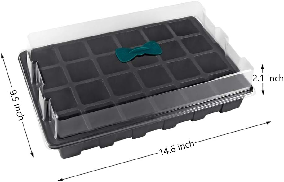 240 Cells -24 Grow Trays with Humidity Dome and Cell Insert - Mini Propagator for Seed Starting and
