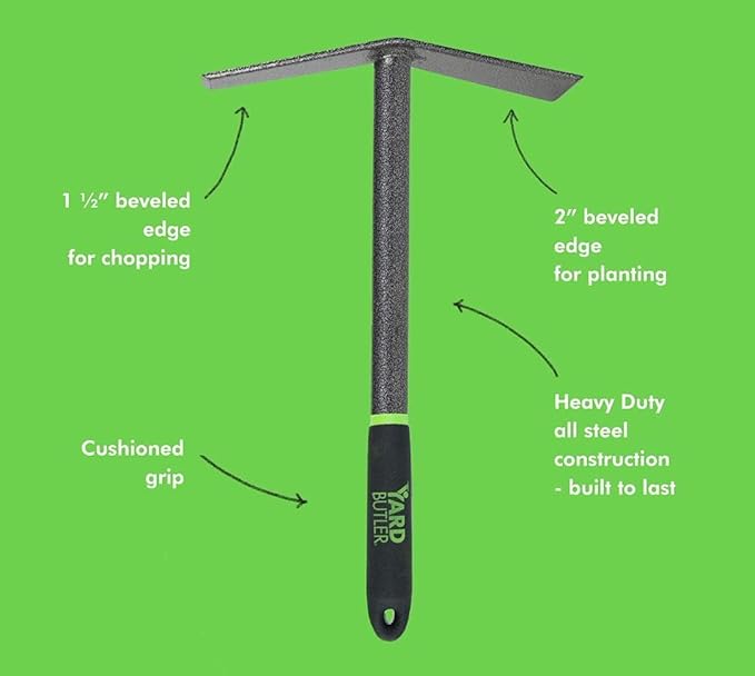 Yard Butler Terra Garden Hand Tools - Weeding Hand Tiller Tool for Efficient Gardening - Weed