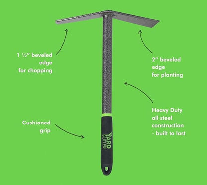 Yard Butler Terra Garden Hand Tools - Weeding Hand Tiller Tool for Efficient Gardening - Weed