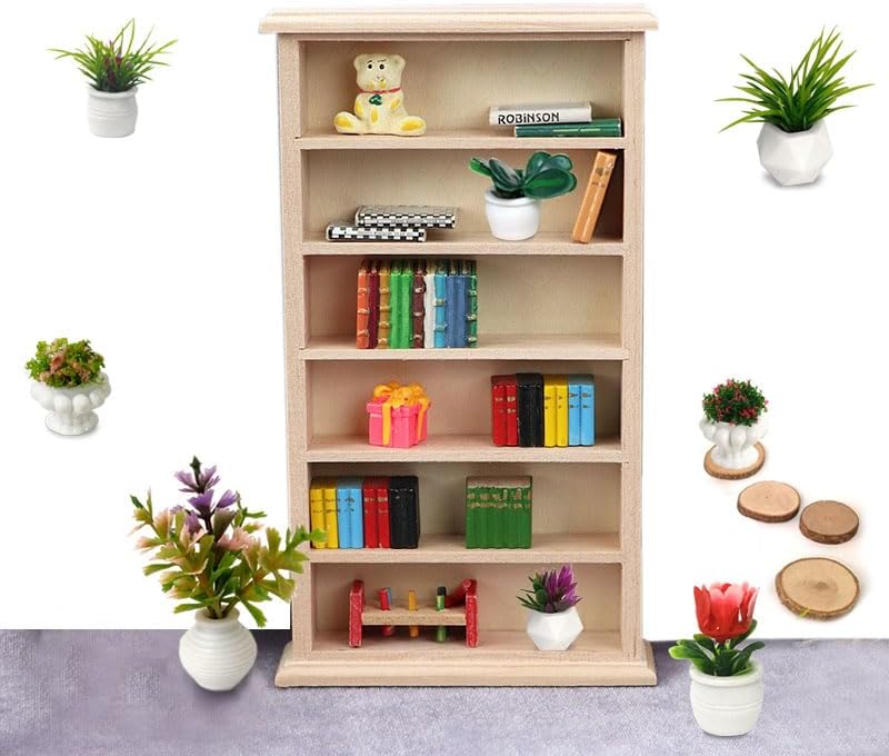 Dollhouse Plants and Flowers, 24Pcs, Miniature Bonsai Plants, Mini Potted Plants, Models Tiny Fake