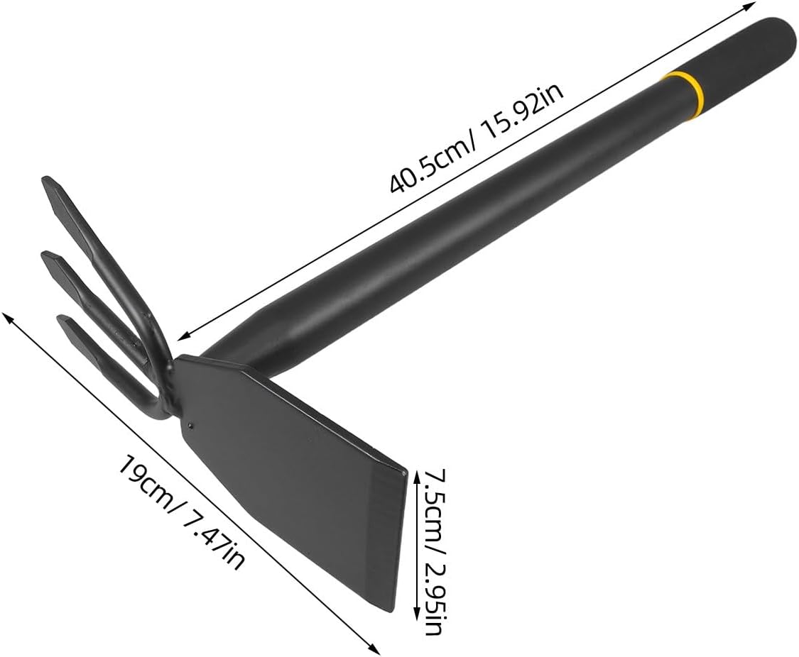 Yardwe Hoe and Cultivator, Garden Rake Hand Tiller Tool Heavy Duty Cultivator Hoe for loosening
