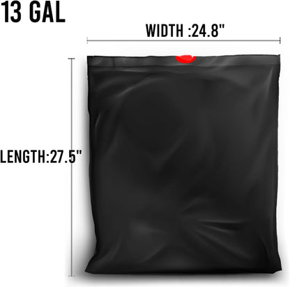 13 Gallon Trash Bags Drawstring, 50 Count Bulk, Black & Unscented Garbage Bags, Multi-purpose Tall