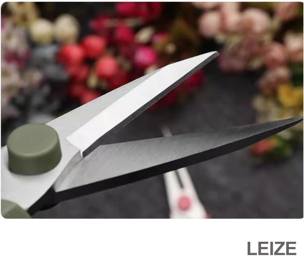 Leize Flower Scissors, Premium Thickened Stainless Steel Floral Shears, Strong Pruner for Flowers