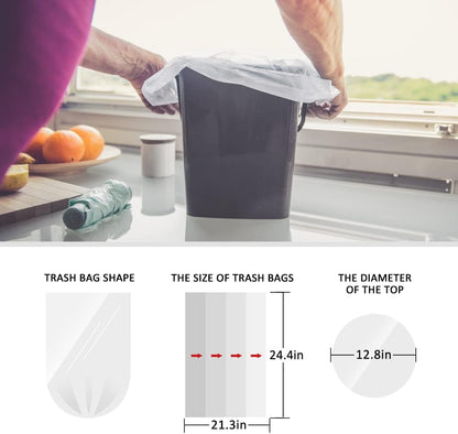 5 Gallon 330 Counts Strong Trash Bags Garbage Bags by Teivio, Bathroom Trash Can Bin Liners