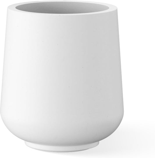 Kante 11.6" Dia Round Concrete Planter, Outdoor Indoor Large Plant Pots Containers with Drainage
