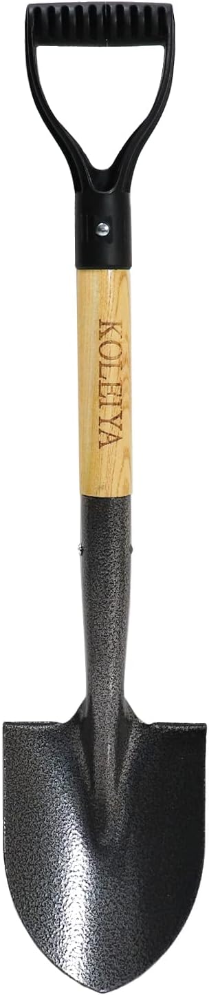 Small Short Handle Shovel - 28 Inches Overall Length - Kids Metal Sand Shovel for Digging and