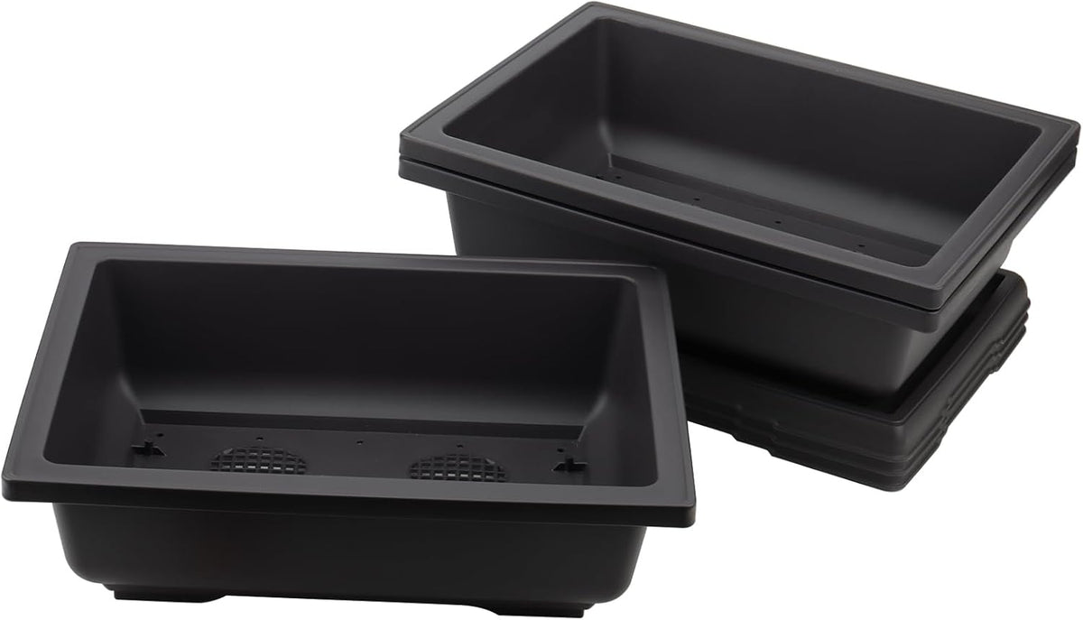 KINJOEK 3 PCS 14 Inch Plastic Bonsai Pots, Large Bonsai Training Pot with Drainage Trays