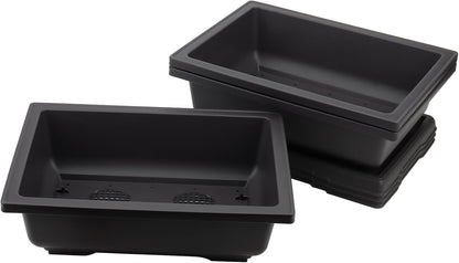 KINJOEK 3 PCS 14 Inch Plastic Bonsai Pots, Large Bonsai Training Pot with Drainage Trays