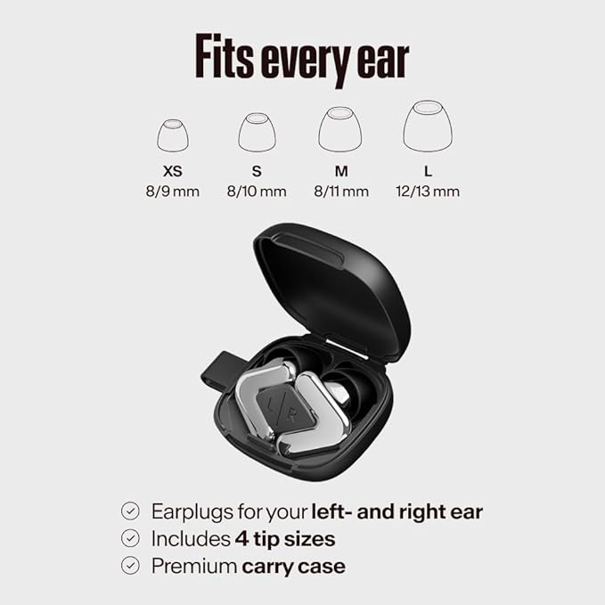 Alpine Tune Earplugs, Concert Ear Plugs for Noise Reduction, High Fidelity Music Quality, 19dB