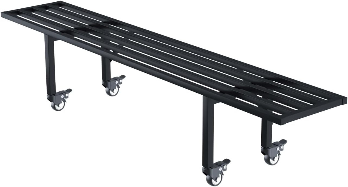 Zhongma One Tier Metal Plant Stand with Wheels,(45.67 L x 8.66 W x 10.3 H) Heavy Duty Plant Holder
